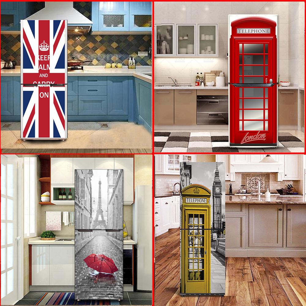Vinyl Self Adhesive Kitchen Fridge Sticker Refrigerator Cover Door Wrap Size 60x150cm/60x180cm
