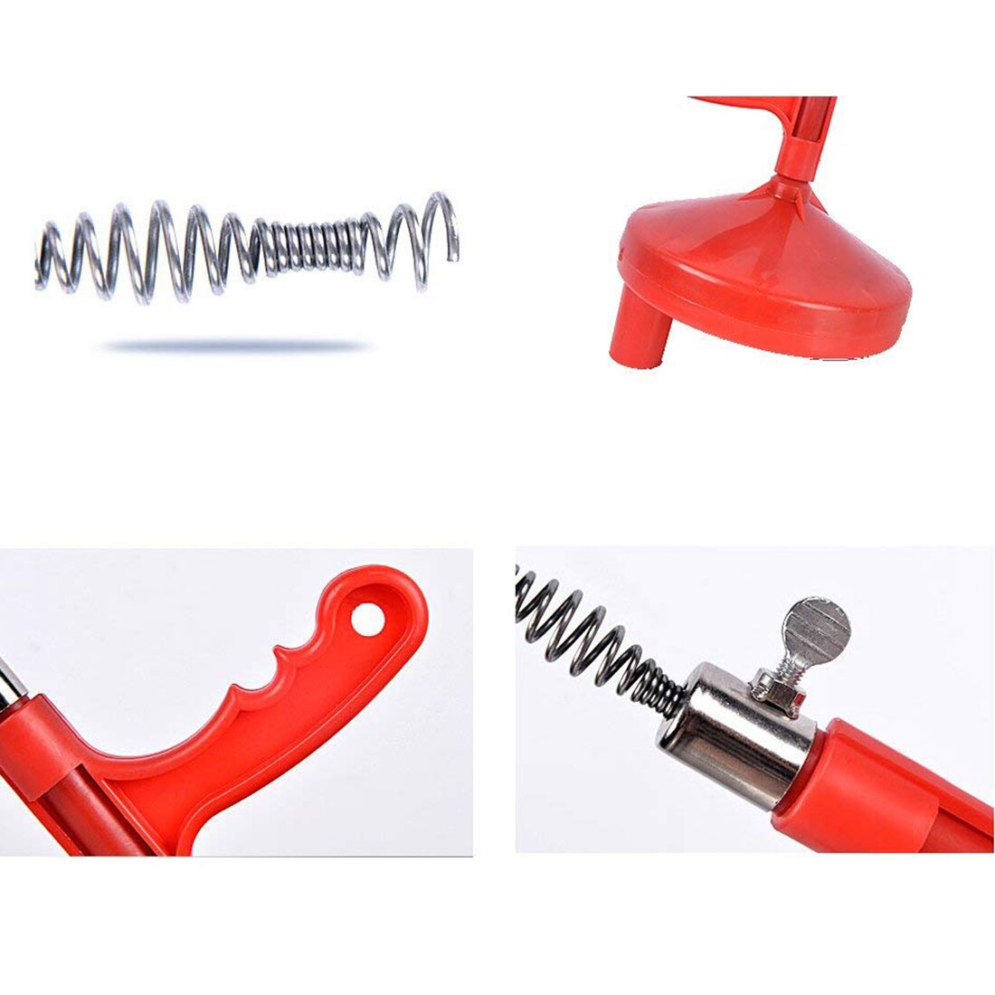 Drain Snakes Plumber Conduit Spin Thru Shower Toilet Sewer Cleaner Drain Unblocker Closet Drum Drains Auger Tool with 1/4-Inch