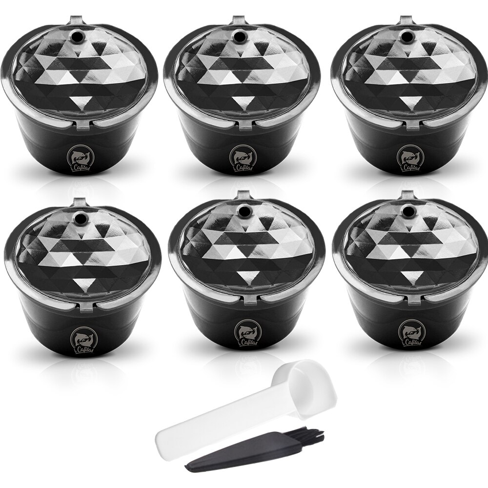3 kpl 150 kertaa dolce gusto -kahvikapselille muovikapseli uudelleen täytettävä uudelleen käytettävä yhteensopiva nescafe dolce gusto -täyttöpakkauksen kanssa: 6 mustaa