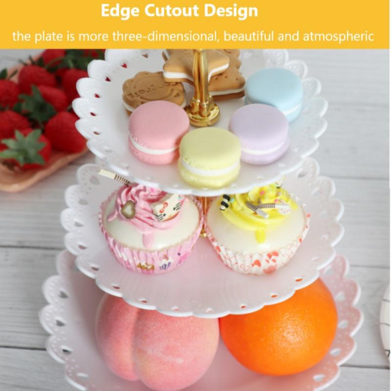 3 Tier Cake Stand, Plastic Tray, Display Rack, Afternoon Tea, Wedding Party Plates, Baking Tableware, Cake Decorating Tools
