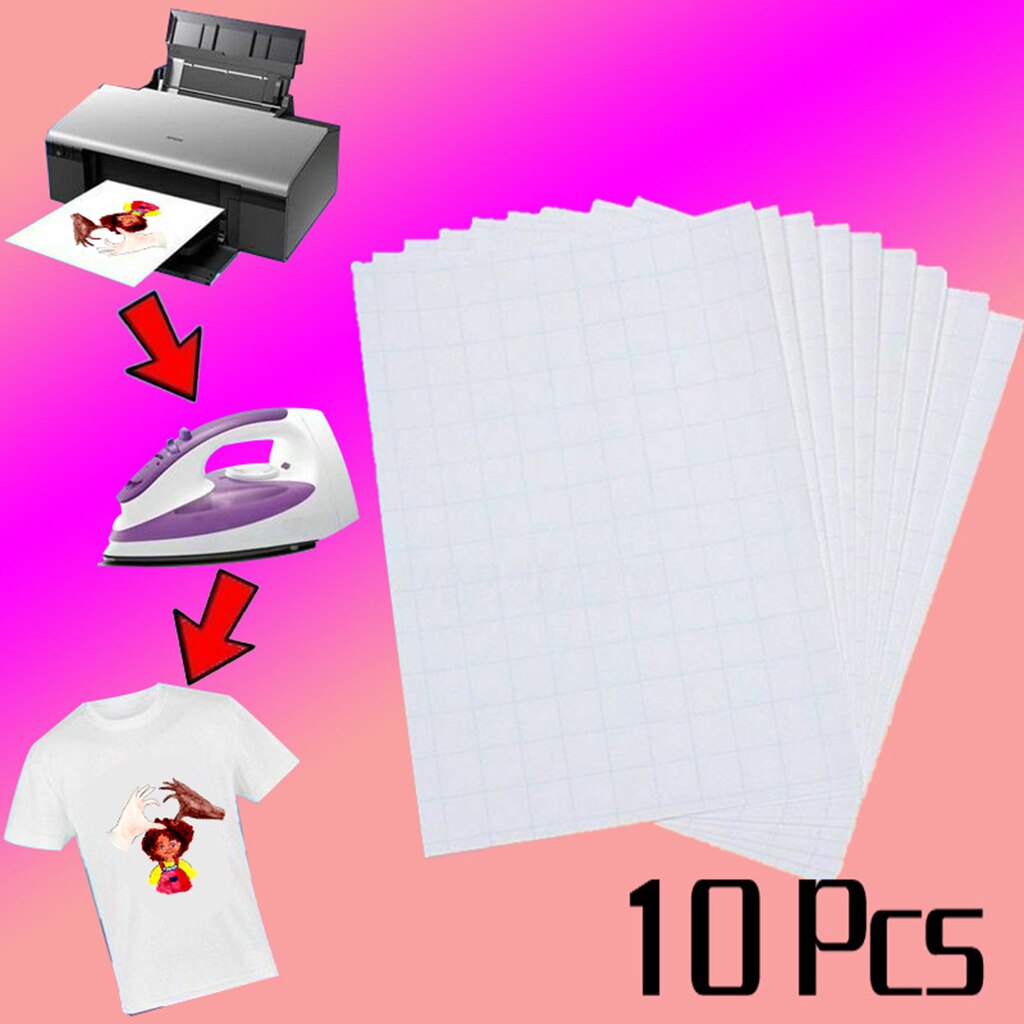 20Pcs Printable Heat Transfer Paper Vinyl Sheet Film for Iron On T Shirts Cotton