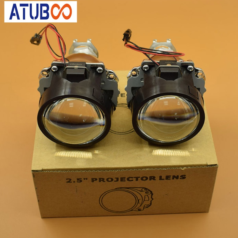Super Heldere Motorfiets Auto 2.5 "Mini H1 Projector Lens Geïnstalleerd In H4 H7 Auto Koplamp, gebruik Hid H1 Xenon Lamp