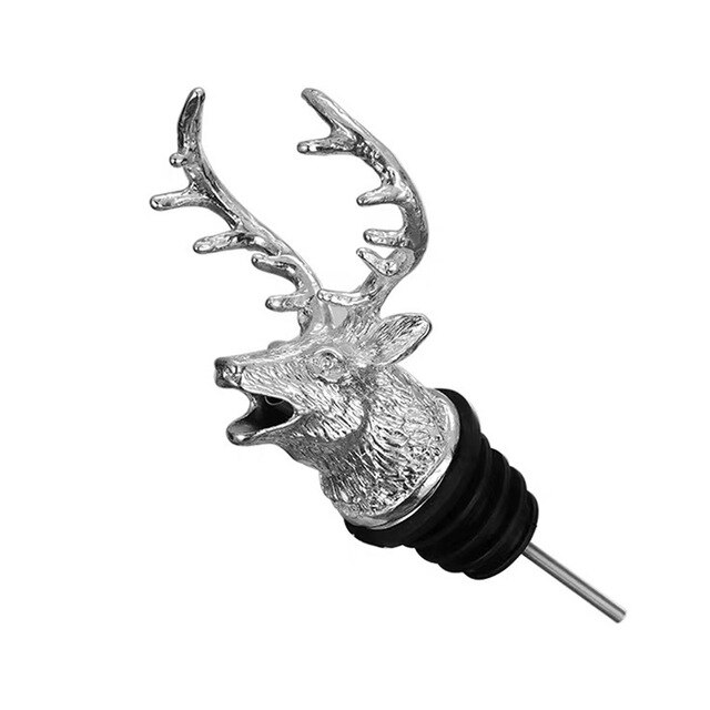 Nalewak robić wina zatrzymać cynkowy Jeleń łoś Lew byk głowa korek robić wina napoje akcesoria barowe Christmas impreza szczęśliwego nowego roku akcesoria: srebro