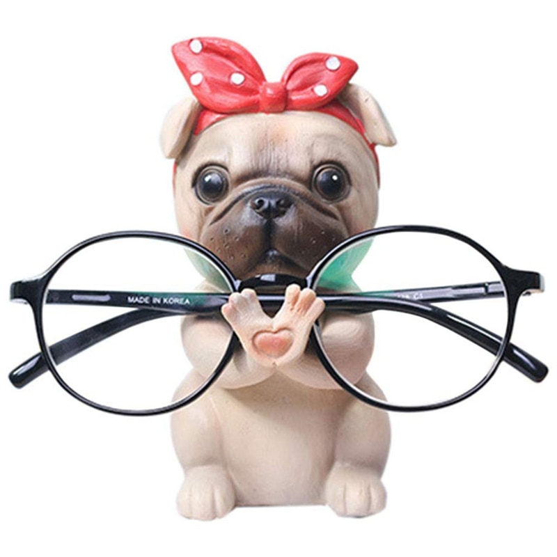 Hvalp hunde briller holder stativ briller holder solbriller display søde dyr (mops)