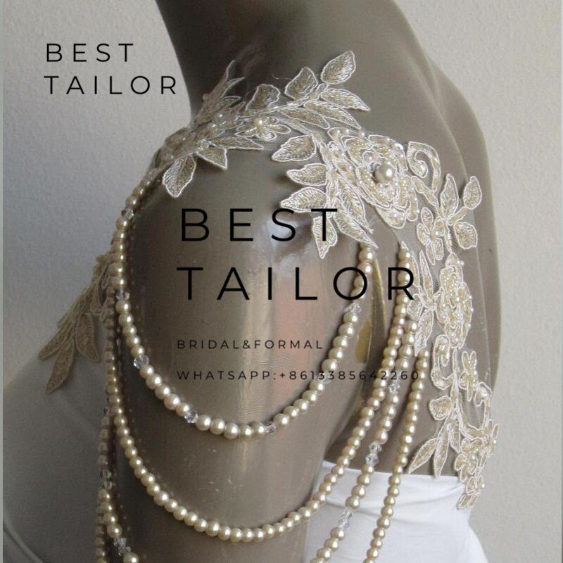 Ivory Sexy Bridal Jacket for Wedding Dress Women Wedding Bolero Wrap Pearls Shoulder Piece Bride Wedding Accessories Mariage