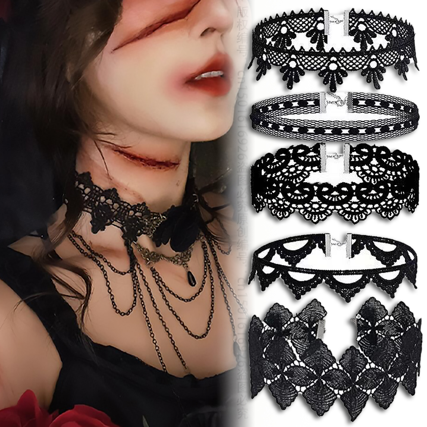 Dame chokers blad dusk kvinner hals smykker tilbehør jente blonder gotisk vintage sexy fløyel rose perler blomsterhalskjede