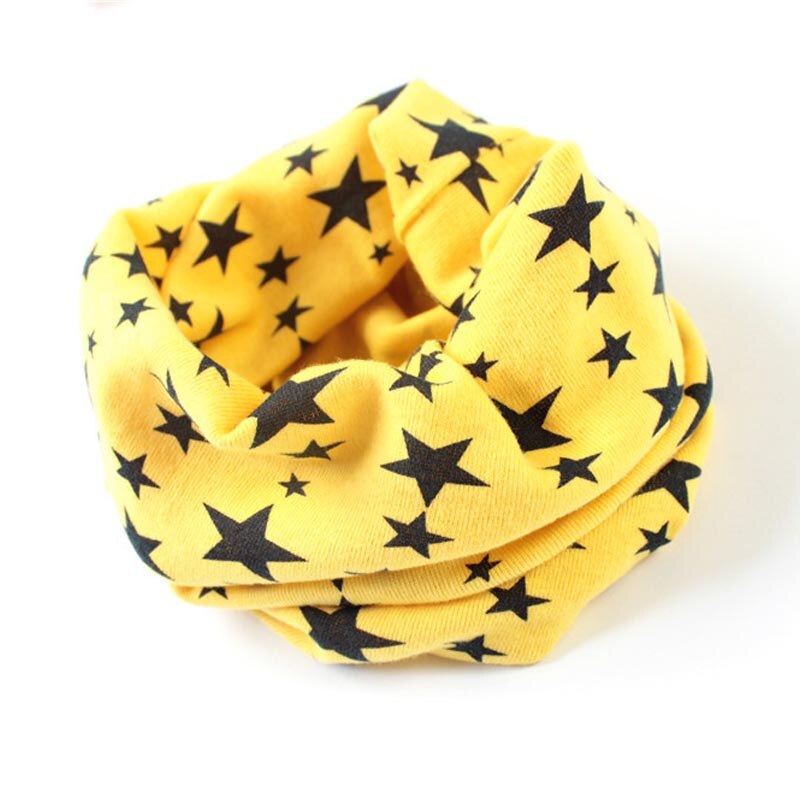 Bomuld baby print stjerner tørklæde børn dreng pige krave tørklæde sjal foråret børn o ring neckerchiefbandana: Gul