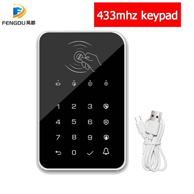 Wireless Touch Keypad GSM Alarm System RFID Card Password Keypad For Burglar Fire Alarm Host Control Panel