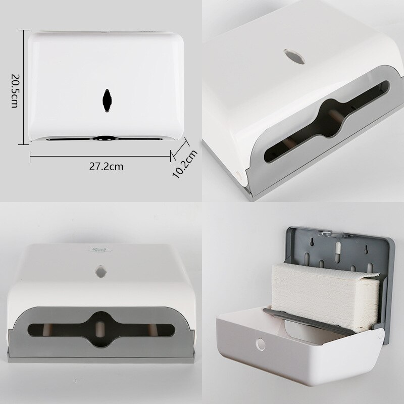 Wall-Mounted Paper Towel Holder Non-Perforated Towel Dispenser Tissue Box for Kitchen Toilet Bathroom Paper Towel Holder