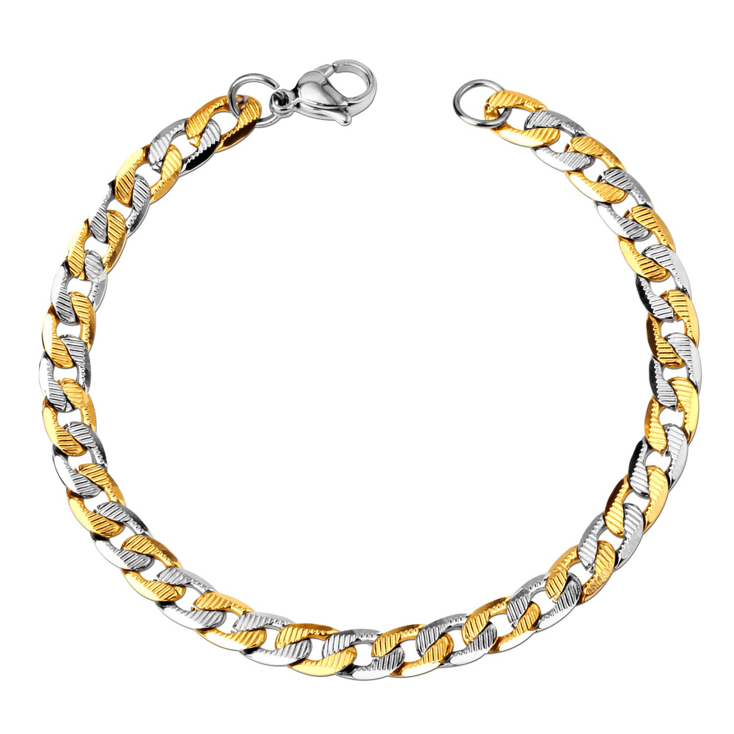 LUXUKISSKIDS Catene in Acciaio Inossidabile Braccialetti Dei Monili di Hiphop Lunghezza 22 centimetri di colore dell'oro aragosta Braccialetti per Le Donne Homme Femme Uomini
