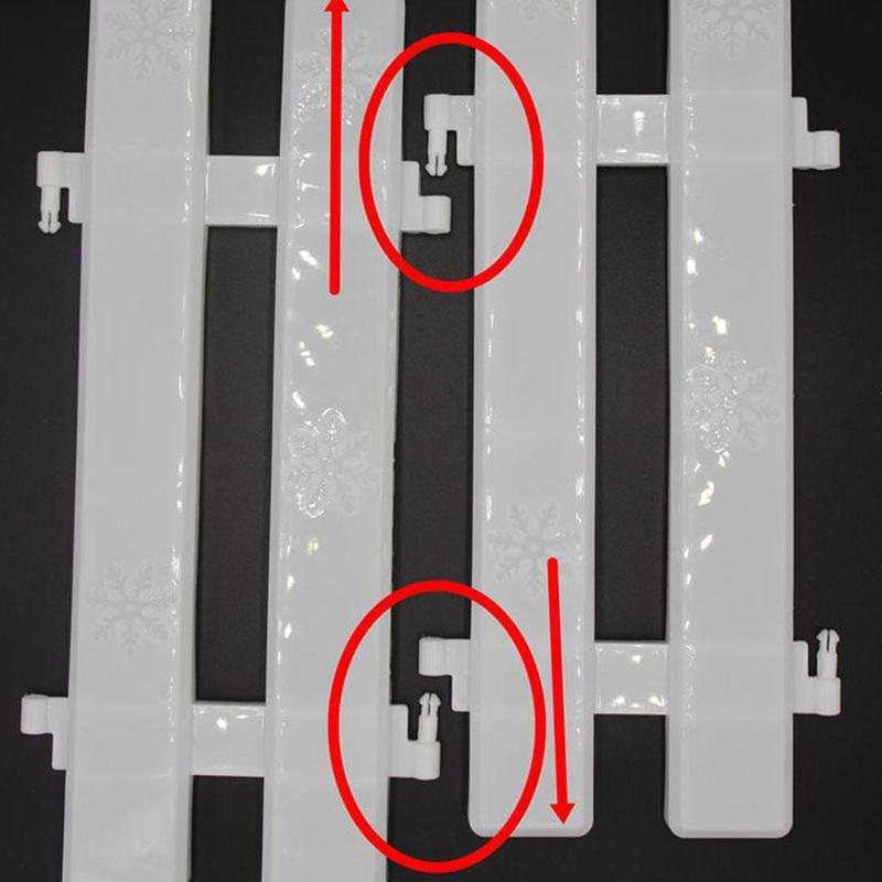 10pcs Christmas Decoration Plastic White Fence Courtyard Indoor Detachable Fence Festive Scene Decoration Christmas Tree Fence