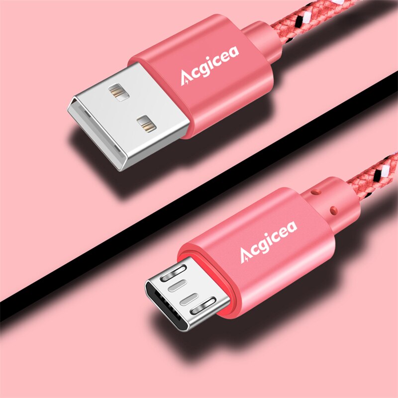 Micro USB Cable Fast Charging Cables for Samsung Xiaomi Android Smartphone Phone Charger Data Microusb Cable 1m 2m 3m Wire Cord: Pink / 3m