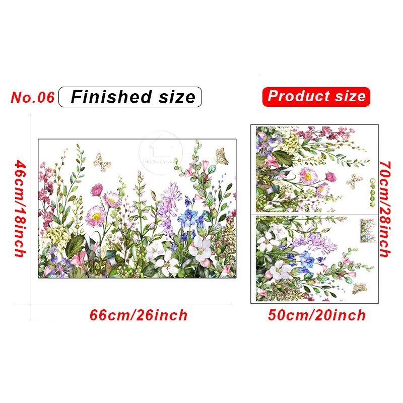 Varios Pared de flores pegatinas zócalo etiqueta de la pared para sala dormitorio pasillo decoración de la pared removible calcomanías decoración del hogar: No.06