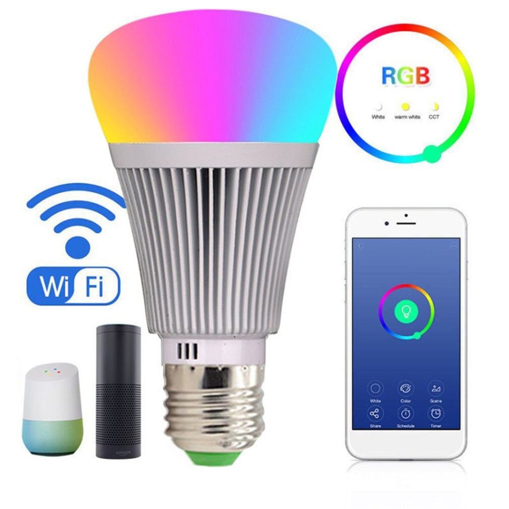 Smart Wifi Lampen App Afstandsbediening Dimmer 7W Led Lamp Kleur Veranderende E27 Rgb Lampen Werkt Met Alexa voor Android Ios