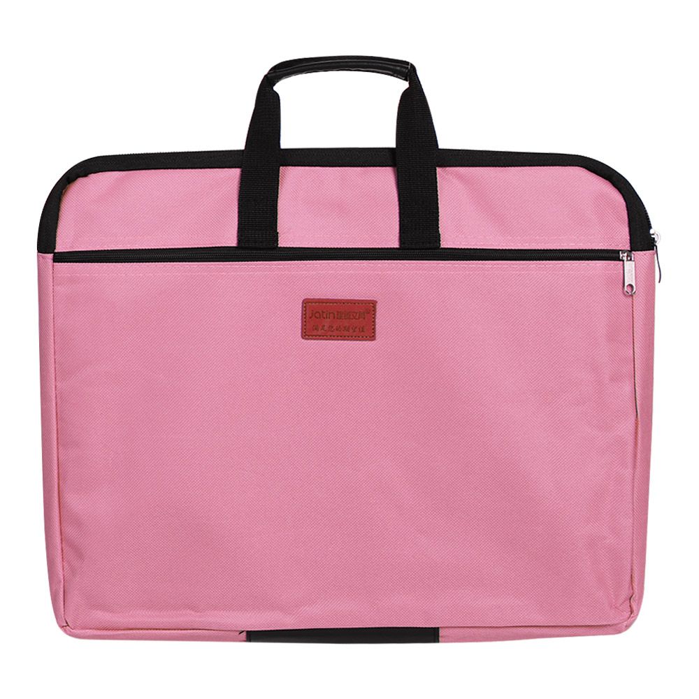 A4 Size Handtas Dubbele Lagen Grote Capaciteit Bestandsmap Duurzaam Waterdicht Handvat Rits Canvas Handtas Voor Zakelijke Documenten: Pink