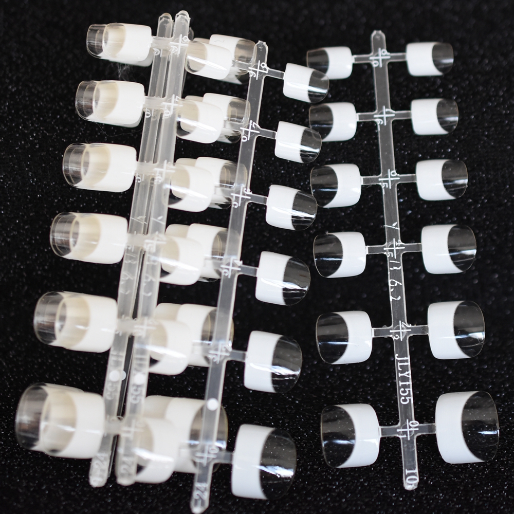 Kit de manicura francesa, puntas de media uña, transparente, cuadrada, DIY, 24 Uds.: 5 kits-120 tips