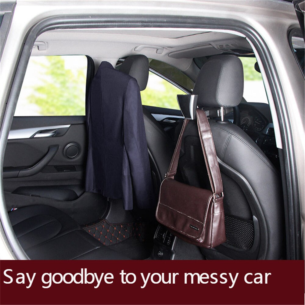 B-LIFE Auto Hoofdsteun Kleerhanger Kleding-3 In 1 Multifunctionele Haak Antislip Achterbank Opslag pak Jas Zak-Zwart