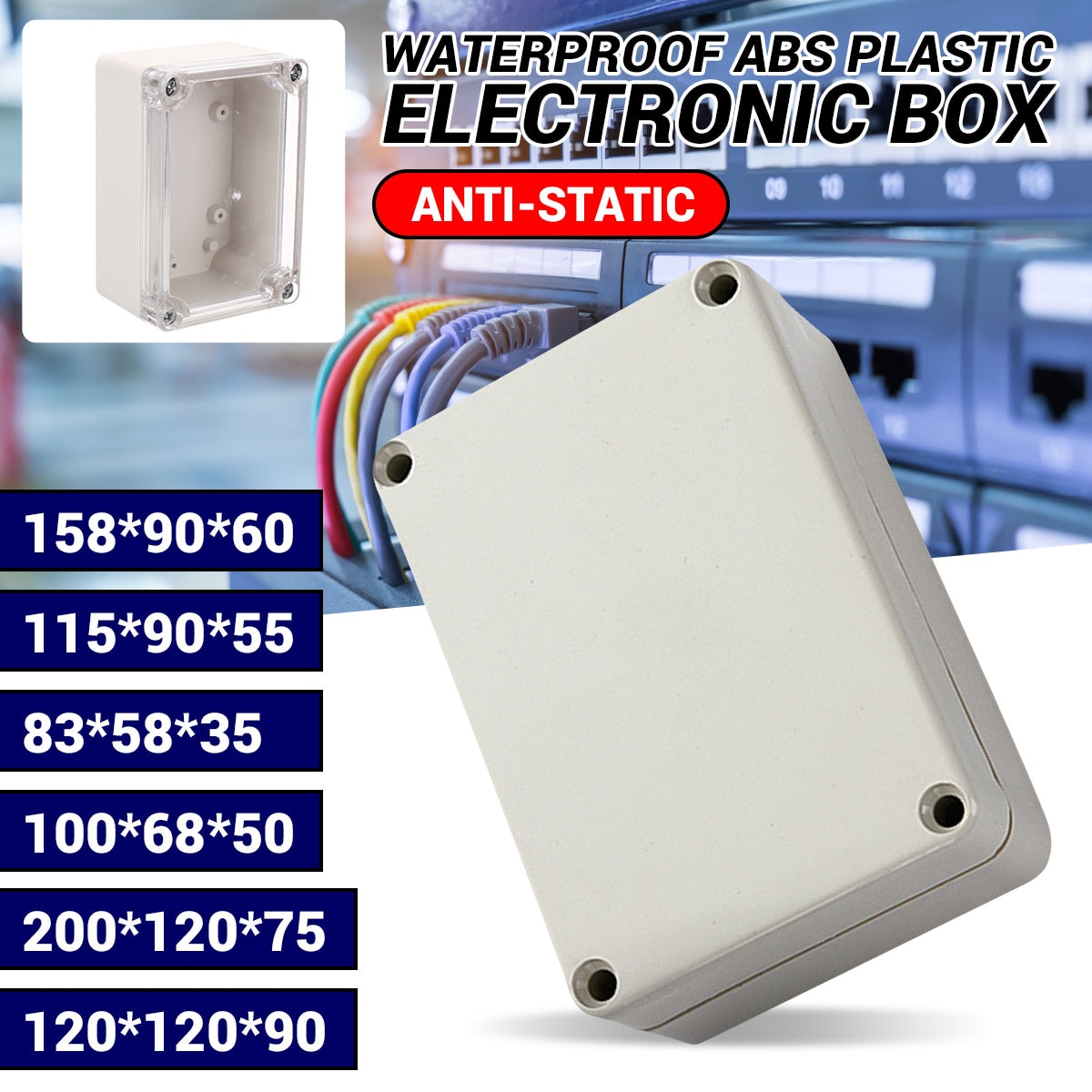 Waterproof Plastic Enclosure Box Electronic Project Instrument Case Electrical Project Box Outdoor Junction Box Housing