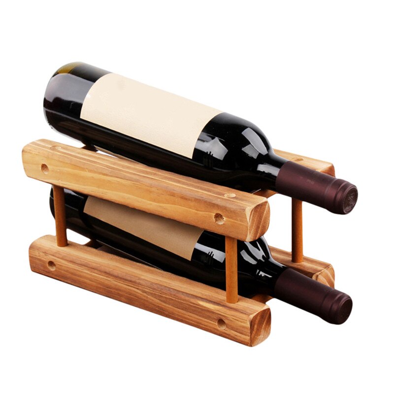 Estante de madera plegable para vino, soporte para gabinete de botellas, organizador de estante de madera, almacenamiento para vitrina Retro: 486553