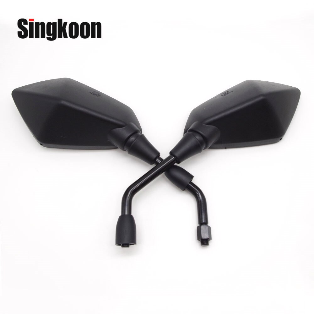 Universal 10mm motorrad spiegel Zubehör Schwarz Side Rückspiegel FÜR piaggio benelli leoncino honda schatten 750 hyosung: Dunkles Grau