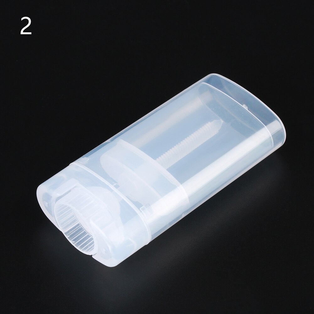 1 stk tomme ovale leppepomade tube plast hvit solid parfyme deodorant beholdere bærbare sminke leppestift tuber med lokk: 2