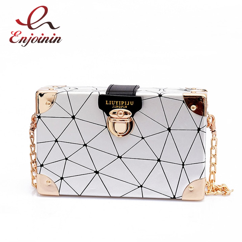 Metall Ecke Geometrische aufbringen Pu Leder Damen lässig Kupplung Tasche Crossbody Mini Bote Tasche Für Frauen Weibliche Klappe