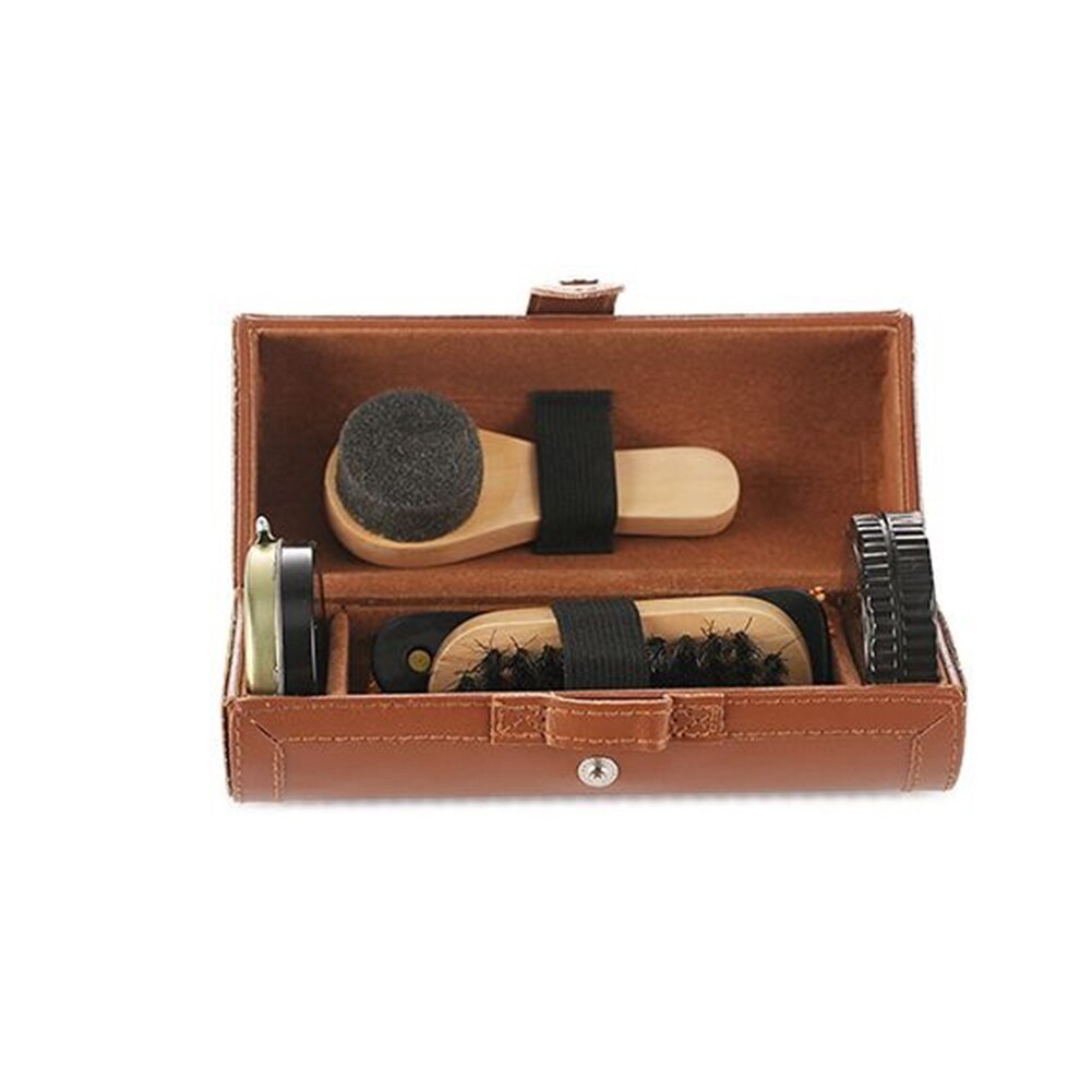 6pcs Leather Care Shoehorn Shine Cloth Practical Bags Tools Boots Home Sofa Polish Brush Shoes Cleaning Kit Sneakers Car Seat