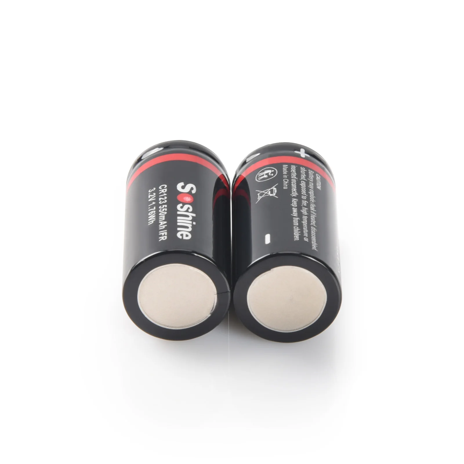 Soshine 16340 550 mAh LiFePO4-Akku RCR123 3,2 V wiederaufladbarer Akku 2000 Zeitentladezyklus für Taschenlampe, Scheinwerfer, Mini-Lüfter