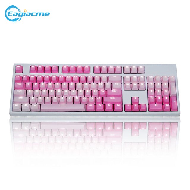 OEM PBT Keycaps Set Keycap Backlit Mechanical Keyboard Double Color Dip Dyeing 104 Keys For Cherry MX Switches Gaming Keyboard: Pink keycaps