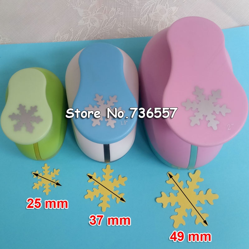 3PCS(5cm,3.8cm,2.5cm) Round shape craft punch set children manual DIY hole punches cortador de papel de scrapbook Circle punch: Snowflake