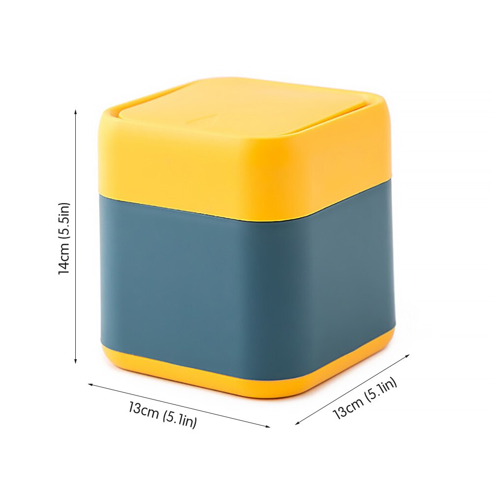 Papelera para escritorio multifuncional, Cubo de almacenamiento con cubierta para oficina, hogar, escritorio, Mini papelera