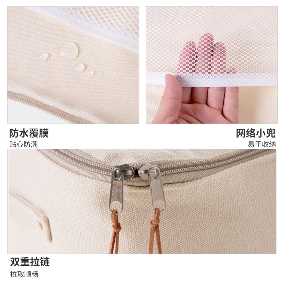Canvas Kleding Opbergtas Stof Kleding Opbergdoos Quilt Opbergtas Sorteren Tas Wx10081552