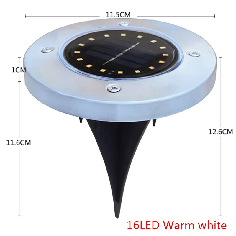 Waterproof Solar Power Ground Buried Lights Floor Outdoor Garden Lawn Path Lamp: Warm White