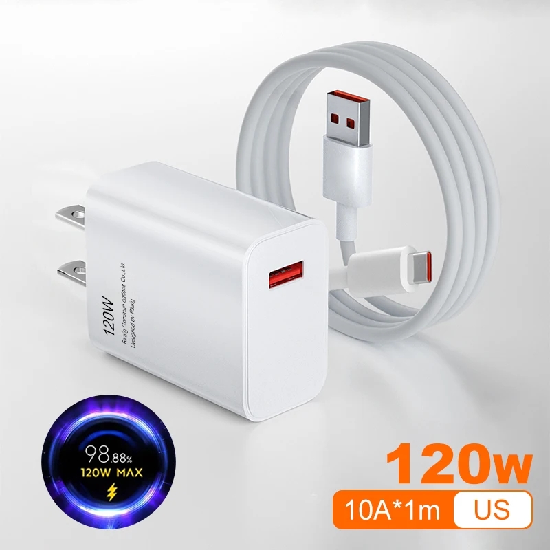 Xiaomi 14T 13 Pro 120W Original Ladegerät Turbo Schnelle Lade EU/Us-stecker Power Adapter 6A Typ C Kabel Für Redmi K80 K70 K50 Pro: WHITE