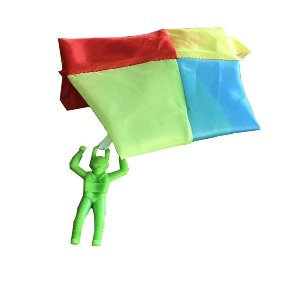 1 pçs mão jogando mini soldado pára-quedas engraçado brinquedo criança jogo ao ar livre brinquedos educativos voar parachute esporte para crianças brinquedo: Colorido