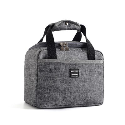 Thicken Waterproof Oxford Thermal Insulated Lunch Bag for Men Women Portable Picnic Food Bag Large Capacity Lunch Box Tote Pouch: Gray