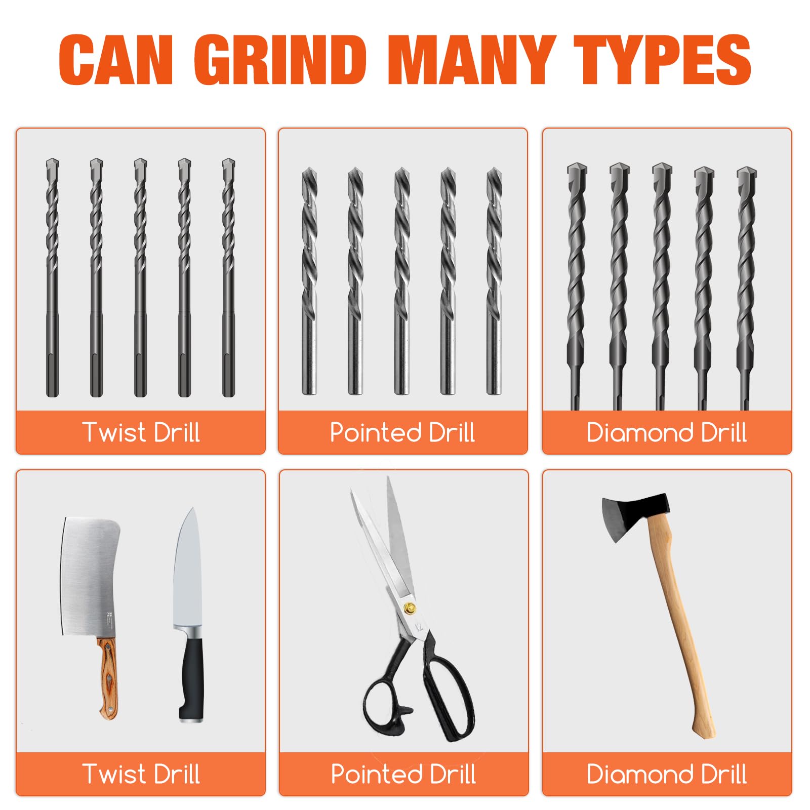 Drill Bit Sharpener Metal drill sharpener Electric Drill Bit Sharpening Tool Multipurpose Double-sided Polishing