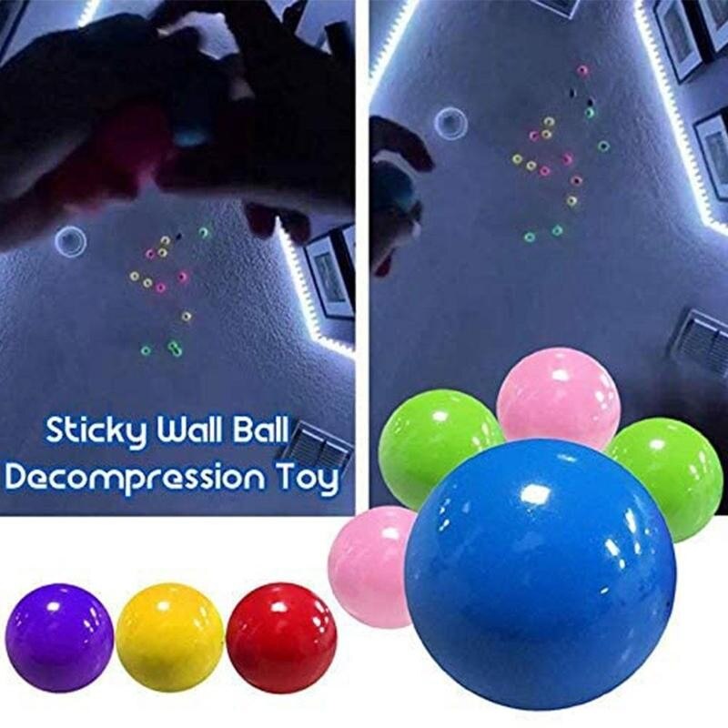 Stick Wall Ball Stress Relief Toys Sticky Squash Ball Globbles Decompression toy Sticky Target Ball Catch Throw Ball kids Toys