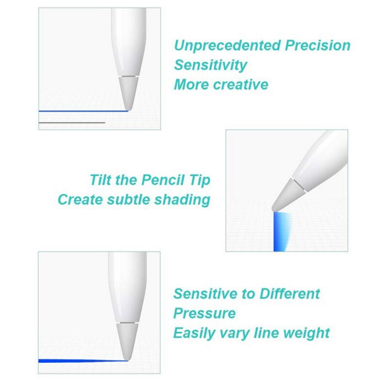 2Pcs Stylus Pencil Tips Replacement Compatible For Apple Pencil 1st & 2nd Generation For Apple Pencil Tip Nib Spare Replace