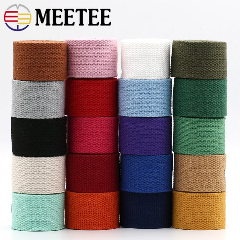Meetee 40Meter 25Mm Dikker 2Mm Canvas Singels Lint Riem Voor Rugzak Riem Hond Kraag Geweven Bands Naaien diy Ambachten Accessoire
