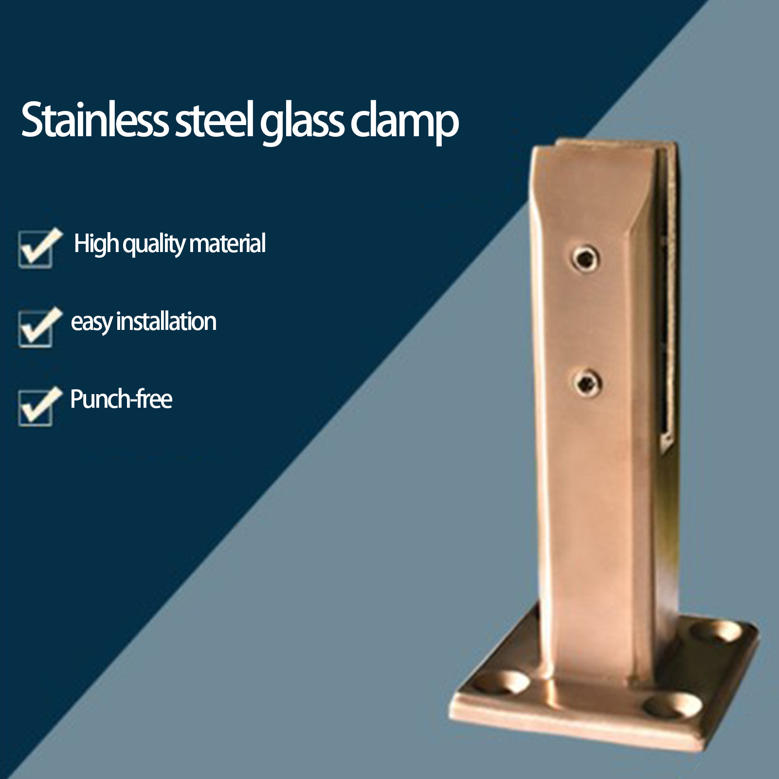 Pince à bec en acier inoxydable 304, pour clôture de piscine en verre carré, Balustrade de clôture