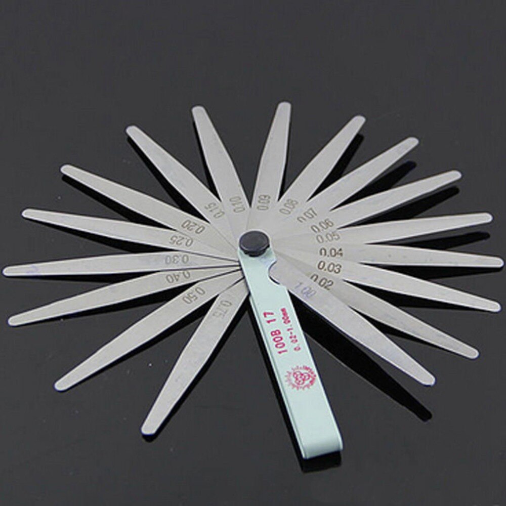 17 lames bougie d'allumage épaisseur écart métrique remplissage palpeur jauge mesure métrique 0.02 à 1mm acier outils de mesure 100mm