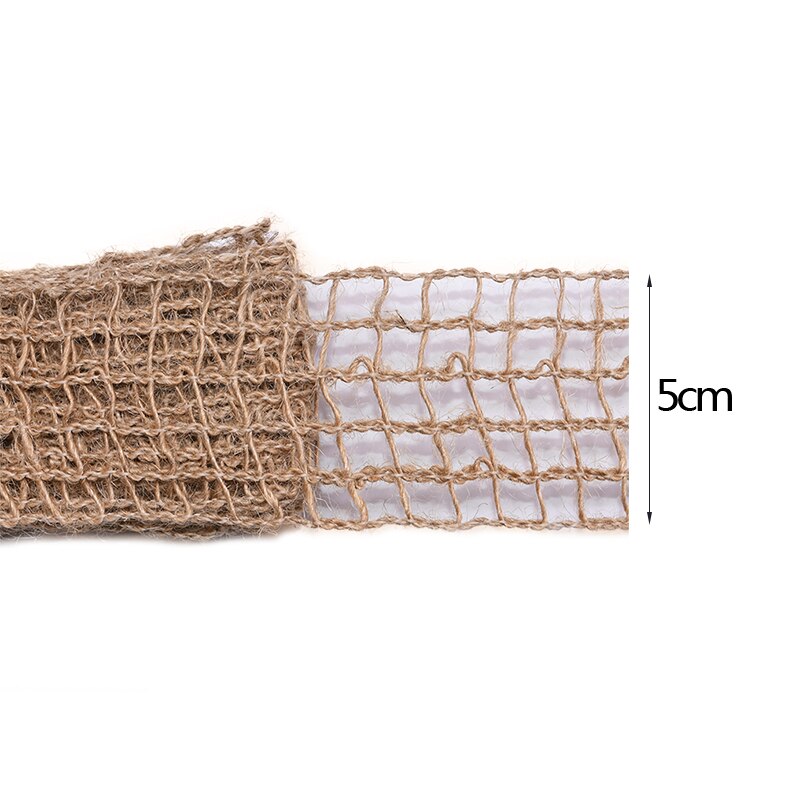 2m naturliga jute säckväv band vintage ihåliga band bröllopsfestival dekoration gör-det-själv hantverk inslagning leveranser: B09