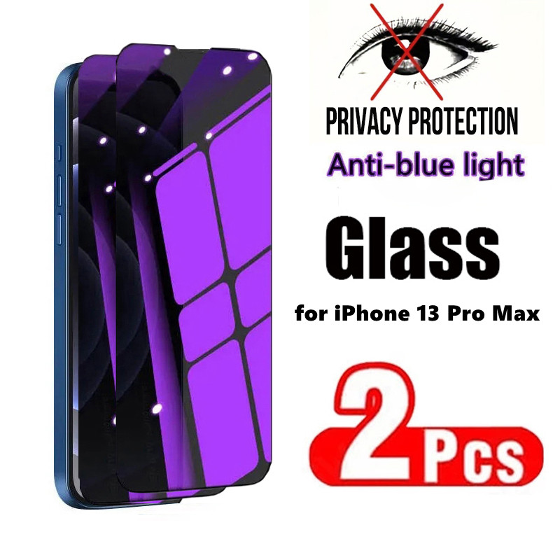 Vetro Temperato Anti-Luce Blu Per IPhone 14 Pro: 2+2 Pezzi Con Protezione Fotocamera - 4