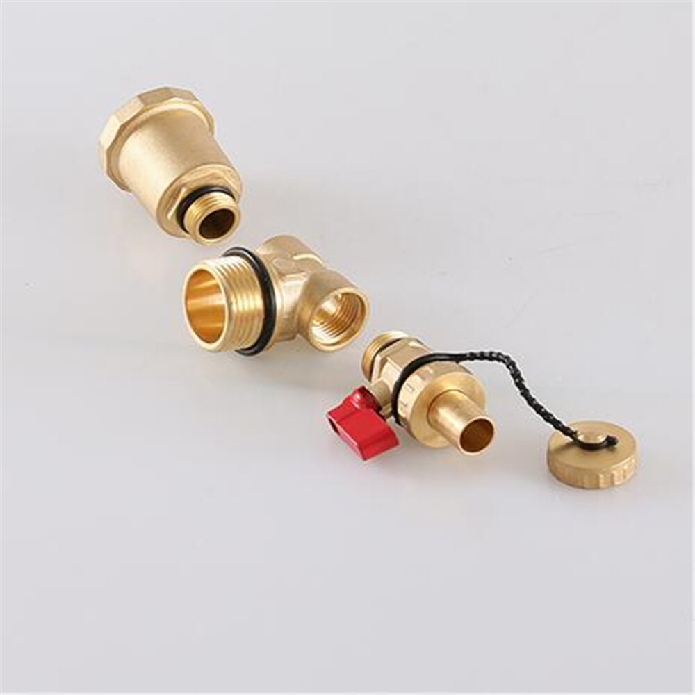 Floor Heating Water Trap End 1 Inch Outer Wire Three Tail Piece Automatic Exhaust Valve Sub-collector Red And Blue Suit