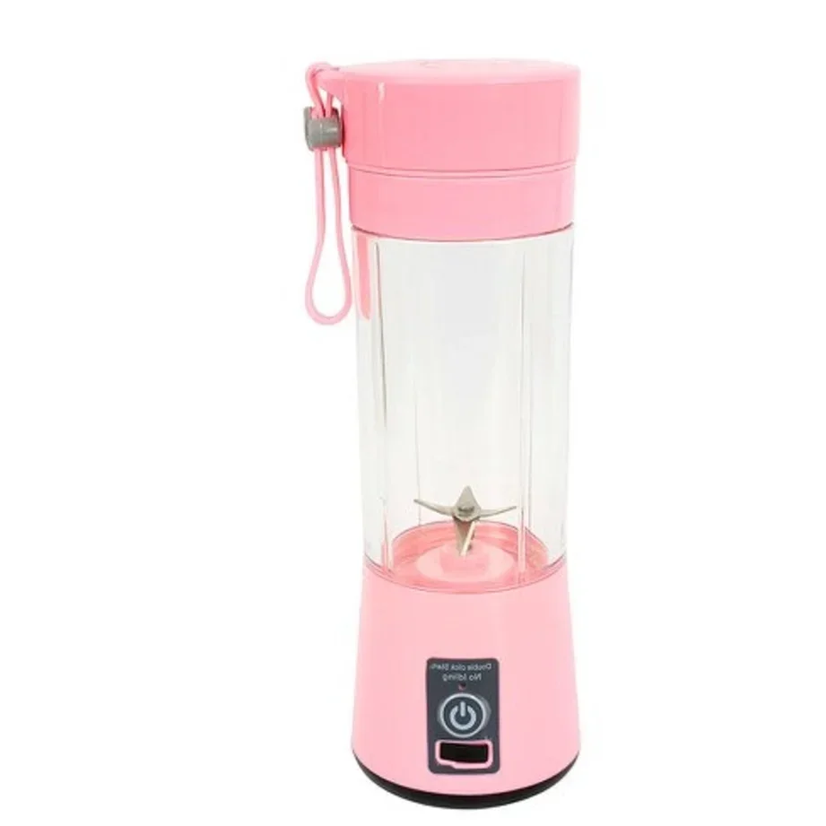 Bærbar mini usb-oppladbar blender med 380ml reisefruktjuicerkopper, håndholdt smoothie-maskin for shakes og juice på farten: Rosa