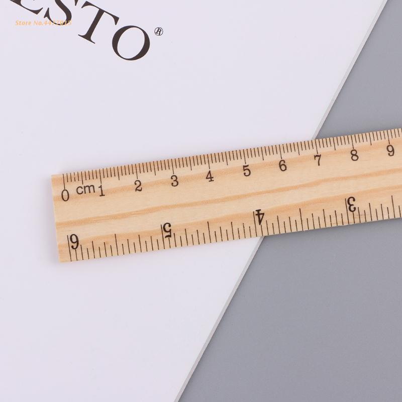 15cm 20cm 30cm Wooden Ruler Double Sided Student School Office Measuring Tool