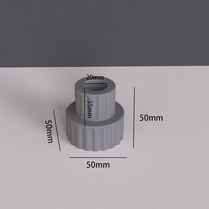 Concrete Candlestick Silicone Molds Candle hole molds Cylindrical Cement scented Candle Holder Silicon Mold: Light Yellow