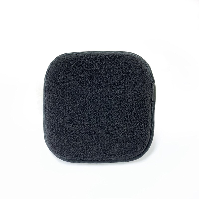 Almohadillas de tela de microfibra para limpieza facial, almohadillas quitamaquillaje, esponja cuadrada, toalla, removedor cosmético reutilizable, herramientas de maquillaje, 1 Uds.: Black