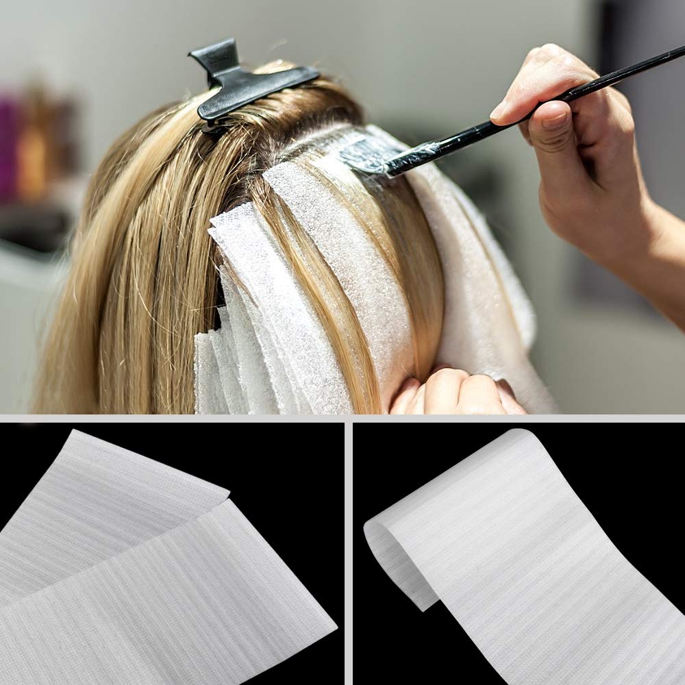 100PCS Reusable Foam Hair Wraps Hair Dye Paper, Hair Coloring Highlighting Strips For Salon Barber Hair Stylists